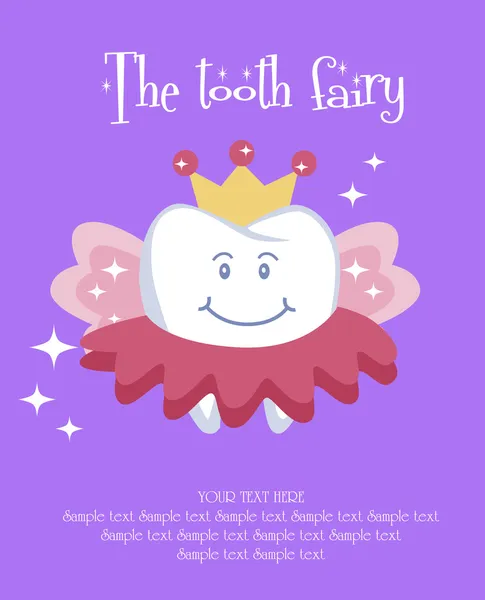 Tooth Fairy card — Stock Vector