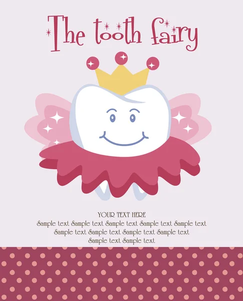Cartão de fada dos dentes — Vetor de Stock