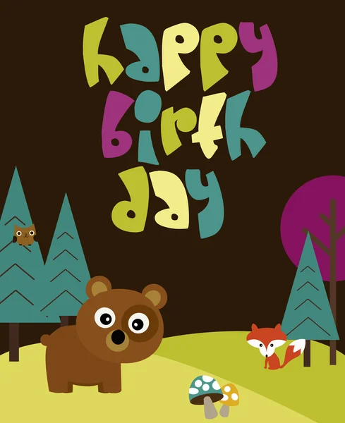 Tarjeta de cumpleaños feliz — Vector de stock