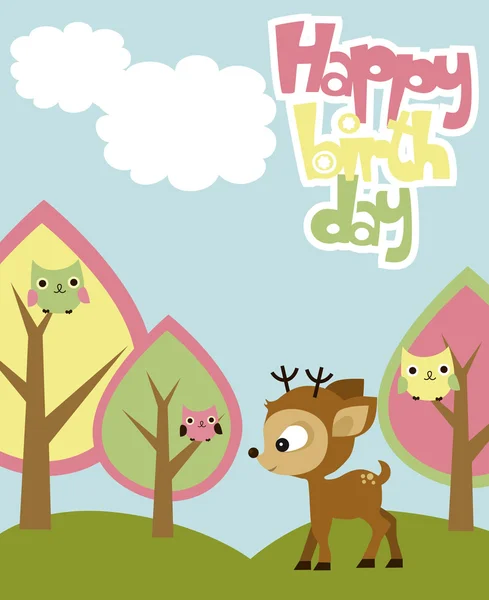 Tarjeta de cumpleaños feliz — Vector de stock