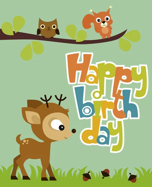 Tarjeta de cumpleaños feliz — Vector de stock