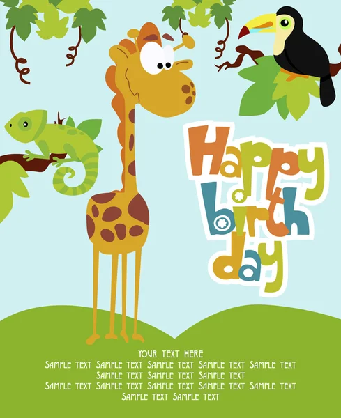 Tarjeta de cumpleaños feliz — Vector de stock