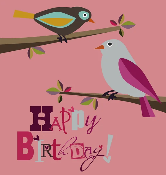 Tarjeta de cumpleaños feliz — Vector de stock