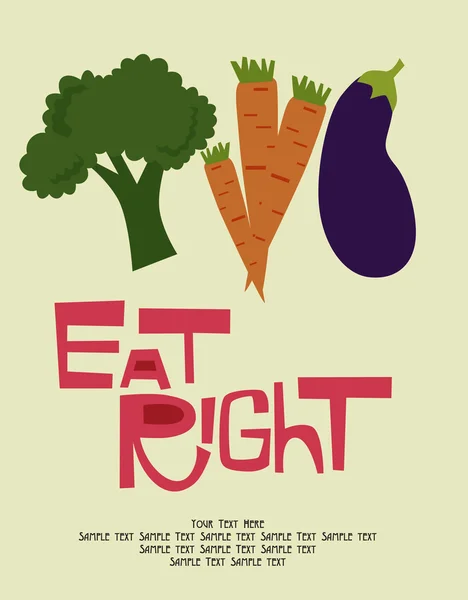 Eat right card — Stock Vector