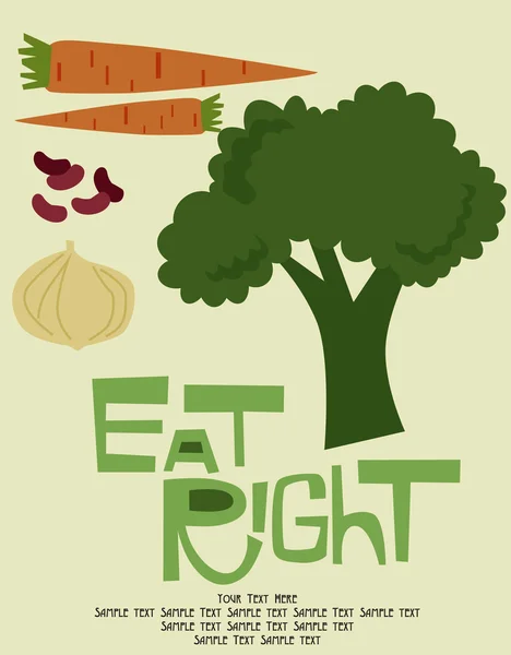 Mangia la carta giusta — Vettoriale Stock
