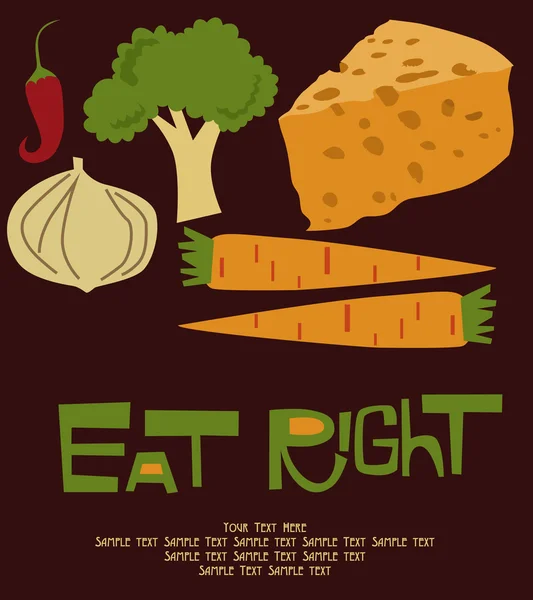 Mangia la carta giusta — Vettoriale Stock