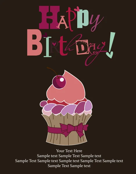 Tarjeta de cumpleaños feliz — Vector de stock