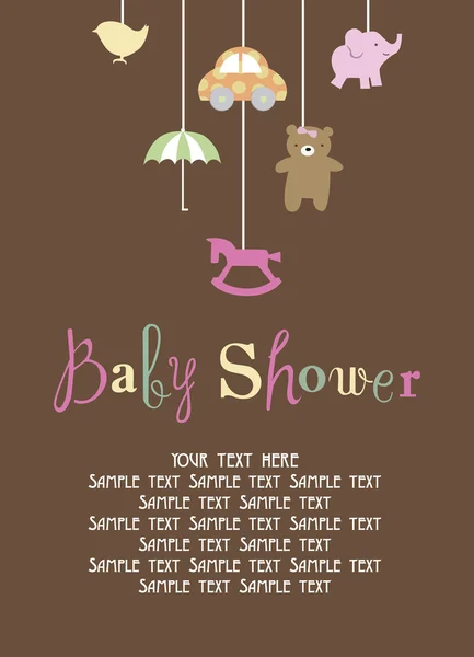 Cartão de chuveiro do bebê —  Vetores de Stock