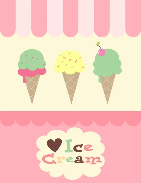 Retro dondurma afişi