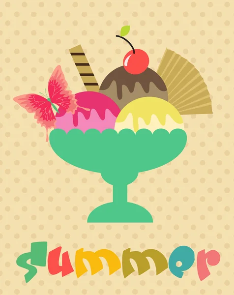 Cartel de helado retro — Vector de stock