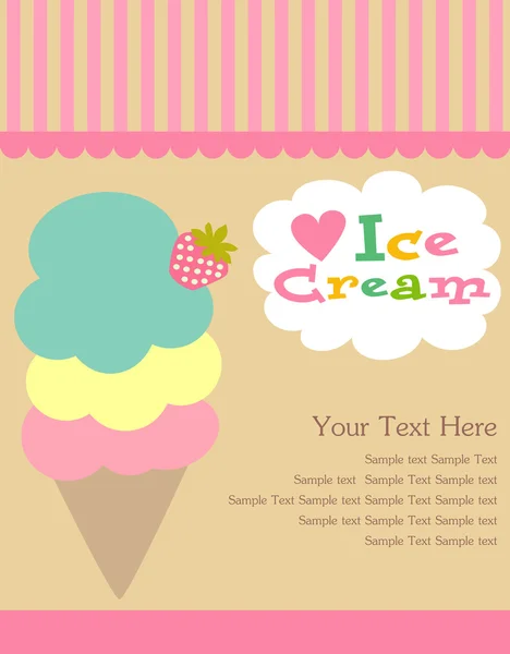 Retro ice cream poster — Stock Vector