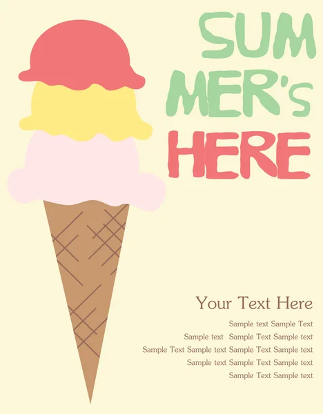 Cartel de helado retro — Vector de stock