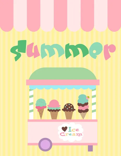 Retro ice cream poster — Stock Vector