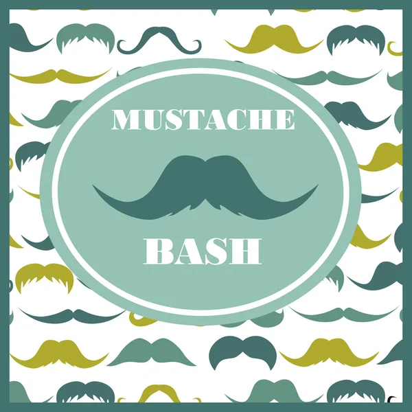 Tarjeta bash bigote — Vector de stock