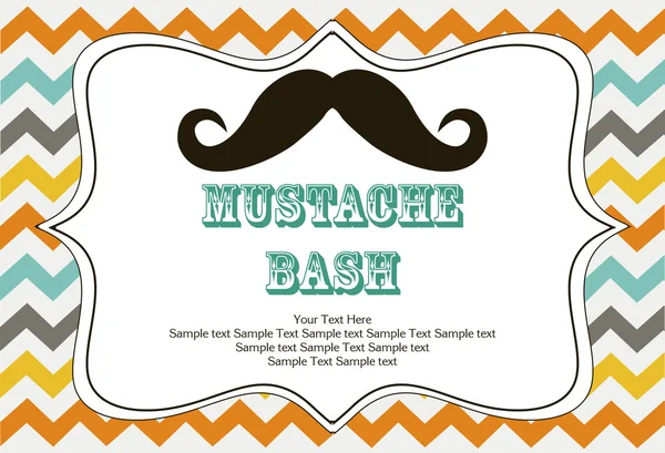 Mustache bash card — Stock Vector