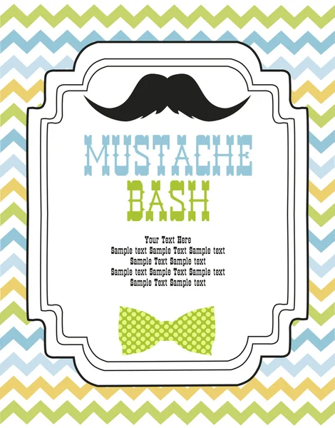 Mustache bash card — Stock Vector