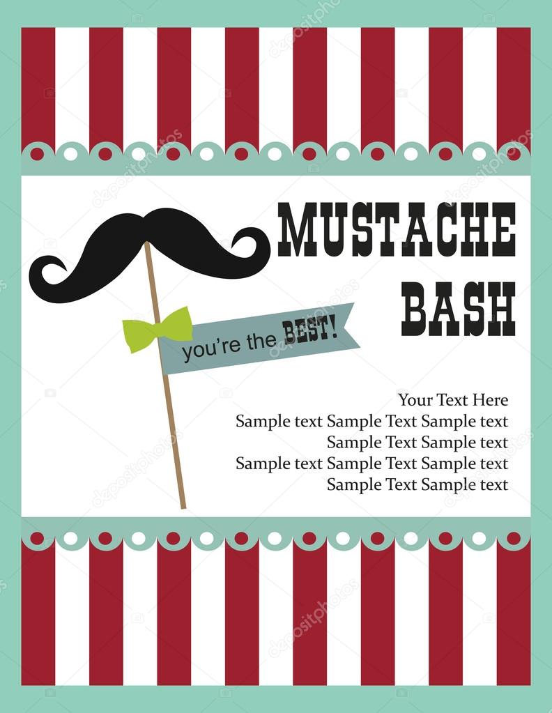 Mustache bash card