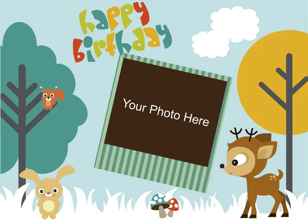 Tarjeta de cumpleaños feliz — Vector de stock