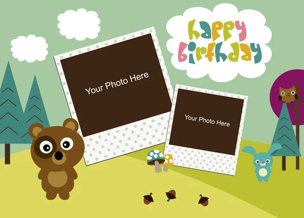 Tarjeta de cumpleaños feliz — Vector de stock