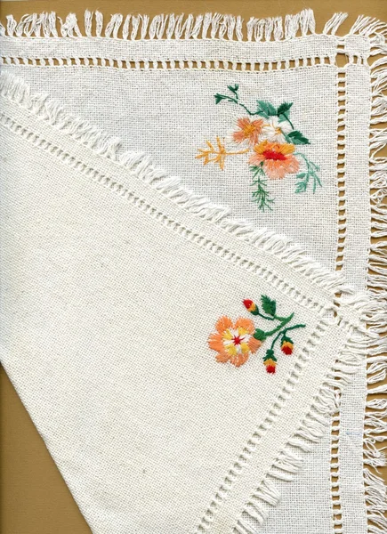 Embroidered napkin Stock Photo