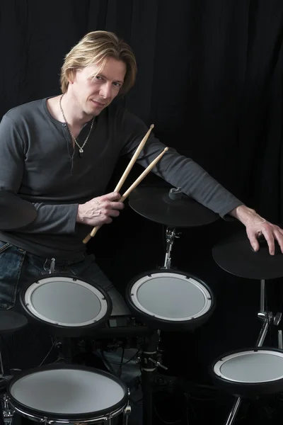 Man with his drums — Stock Photo, Image