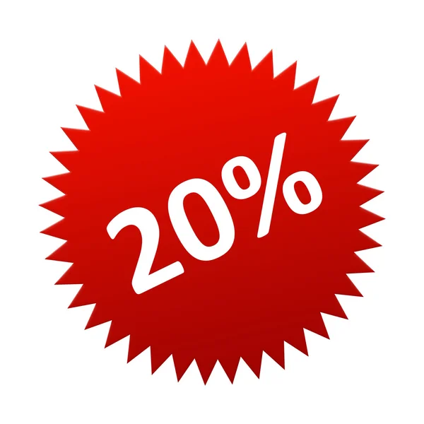 Botão vermelho 20 por cento —  Vetores de Stock