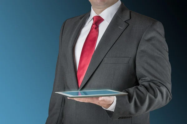 Business man with tablet — Stock Photo, Image