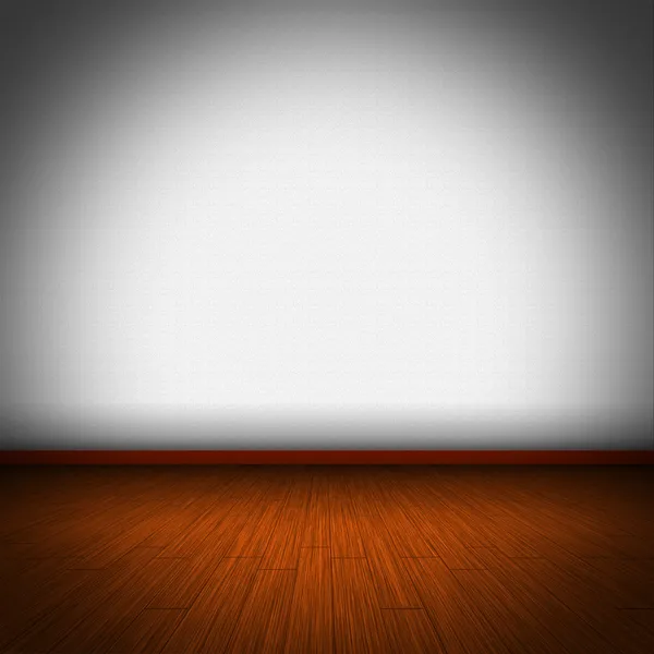 Illustratie van houten vloer met witte wellpaper — Stockfoto