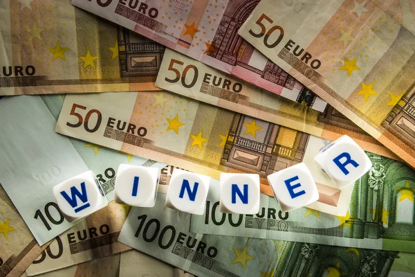 Ευρώ με νικητής λέξης — Φωτογραφία Αρχείου