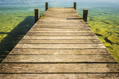 Jetty of weathered wood clipart