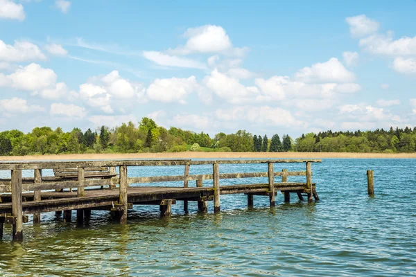 Dilapidated bathing jetty Chiemsee — Stock Photo, Image