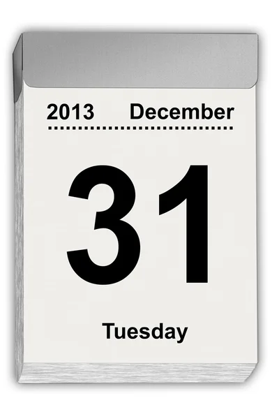 Déchirer le calendrier 31 décembre 2013 — Photo