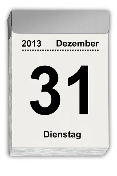 Strappi il calendario tedesco il 31 dicembre 2013 — Foto Stock
