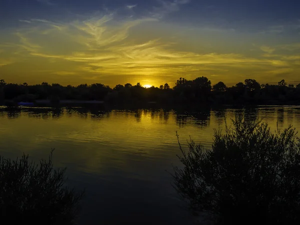 Sunset on a lake in Bavaria — Stock Photo, Image