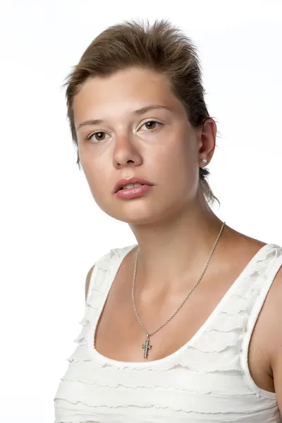 Retrato jovem menina bonita — Fotografia de Stock