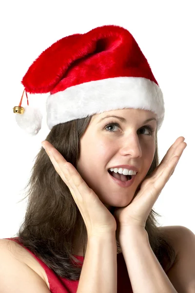 Santa claus vrouw lachen — Stockfoto