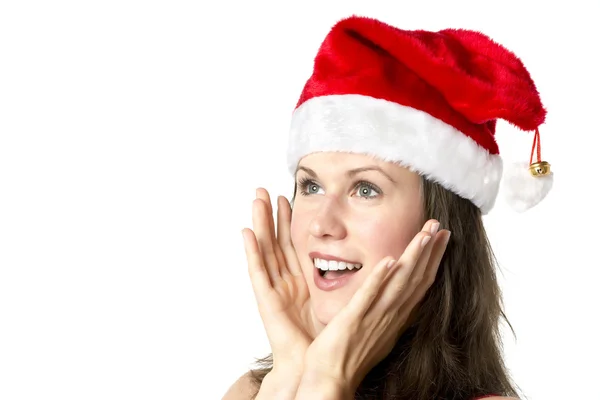 Santa claus vrouw lachen — Stockfoto