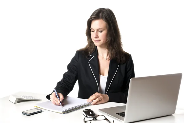 Zakenvrouw schrijven iets — Stockfoto