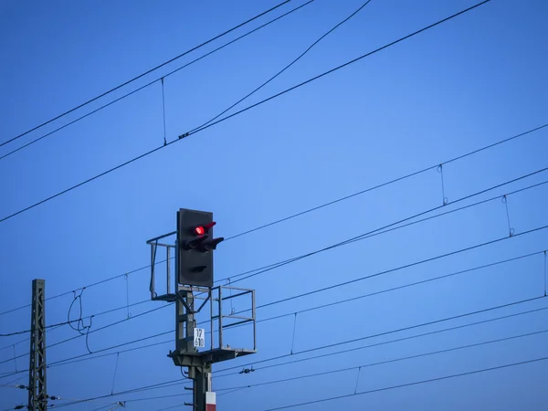 Kırmızı tren sinyal — Stok fotoğraf