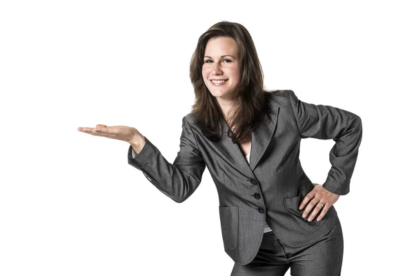 Presenting business woman — Stock Photo, Image