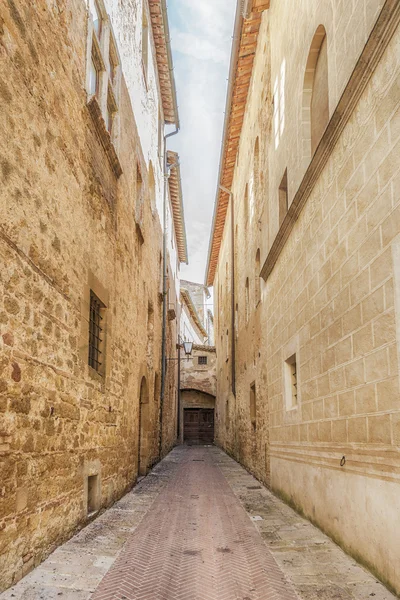 Calle estrecha Pienza — Foto de Stock