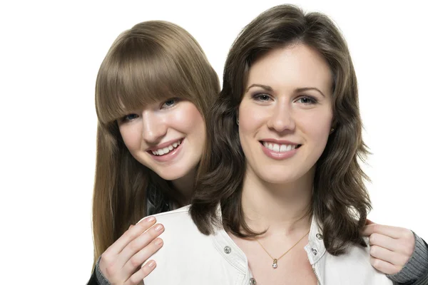 Twee vrouw lederen jas — Stockfoto