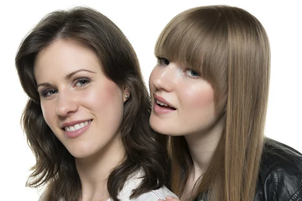 Twee vrouw lederen jas — Stockfoto