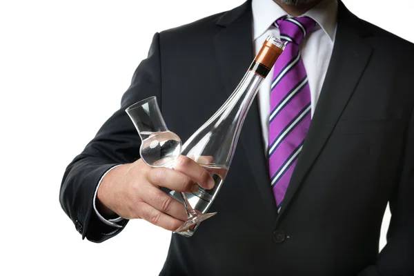 Biznesmen z alkoholem — Zdjęcie stockowe