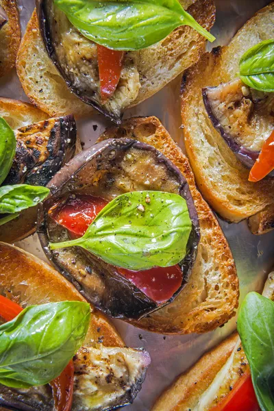 Lilek bruschetta — Stock fotografie