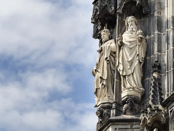 雕像大教堂亚琛 — 图库照片