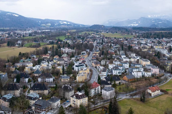 Vue Ville Salzbourg Autriche Europe Février — Photo