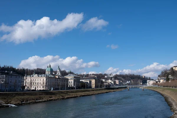 Vista Ciudad Salzburgo Austria Europa Febrero —  Fotos de Stock