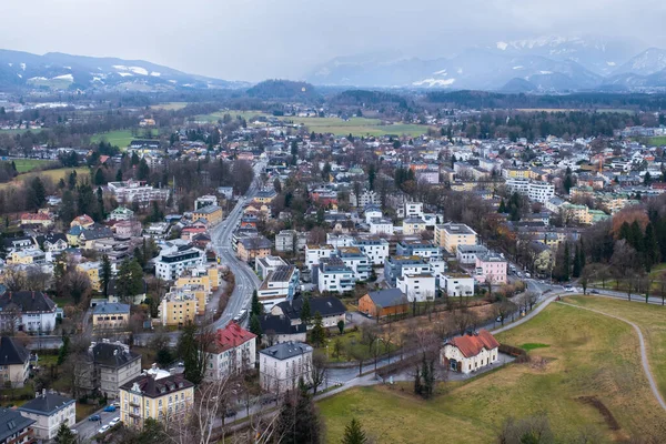Vue Ville Salzbourg Autriche Europe Février — Photo
