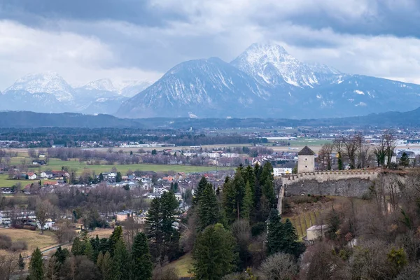 Άποψη Της Πόλης Σάλτσμπουργκ Στην Αυστρία Ευρώπη Τον Φεβρουάριο Royalty Free Φωτογραφίες Αρχείου
